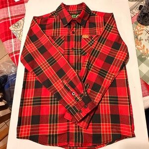 DIXXON Red and Black Plaid Kids Button Down Shirt